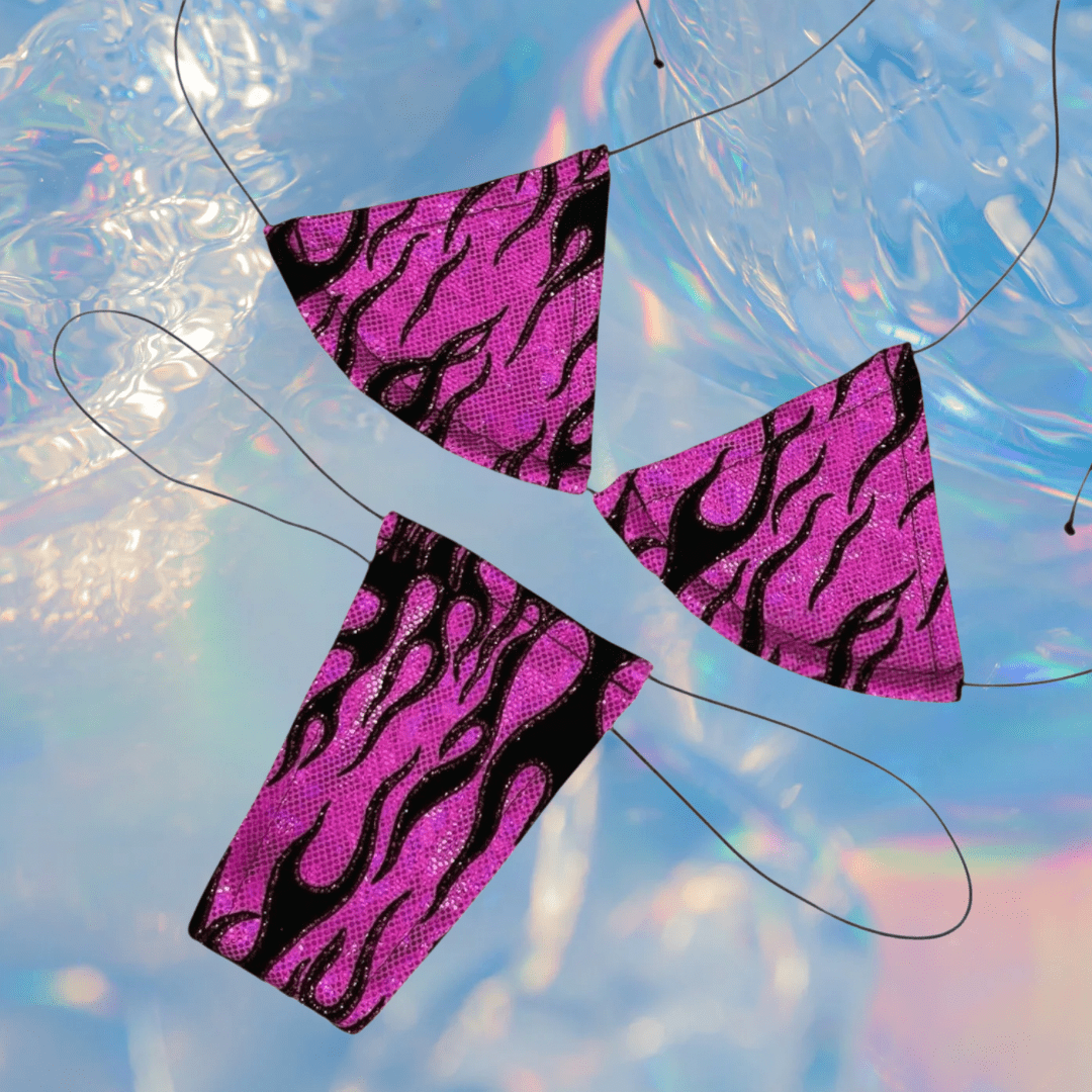 Pink + Black Flame Microkini Set - GrlFriday Shop