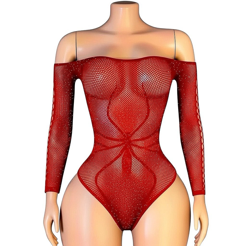 Red Widow Spider Fishnet Stripper Bodysuit - GrlFriday Shop