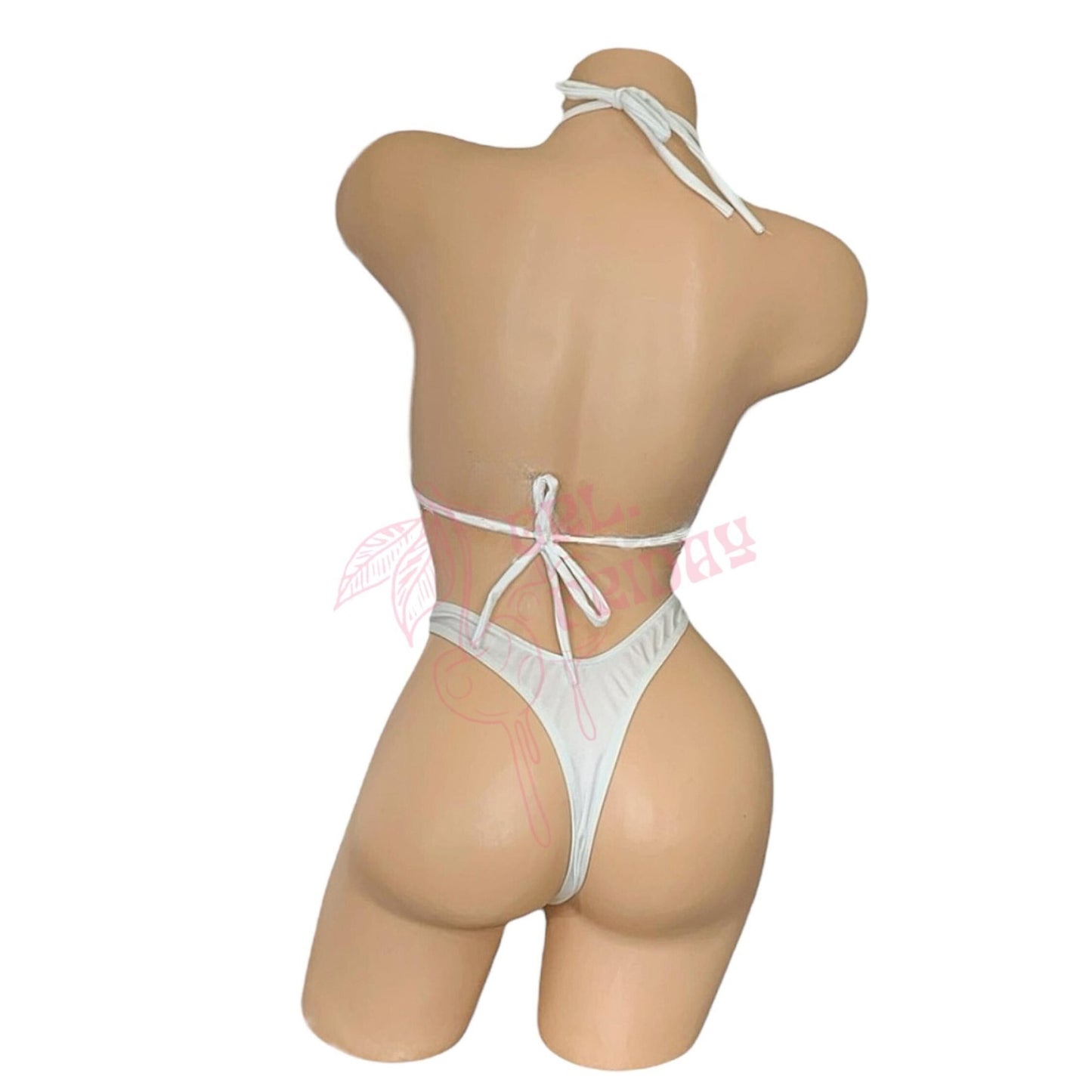 Retro High Thigh Cut Thong - White - GrlFriday Shop