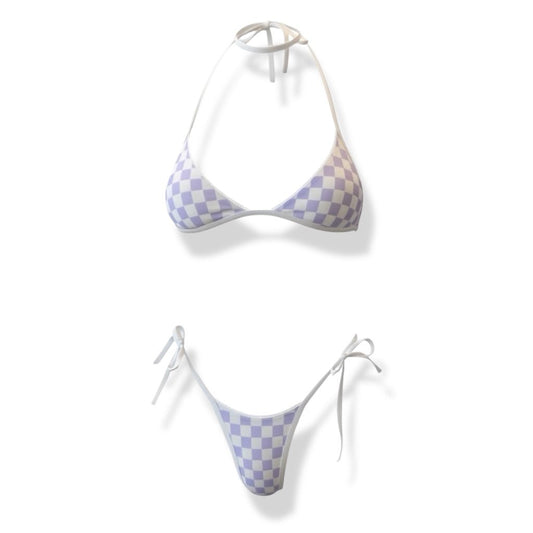 Baby Blue and White Checkered Bikini - GrlFriday Shop