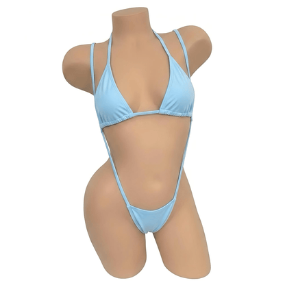 Baby Blue Tri-Kini Slingshot Thong Set - GrlFriday Shop