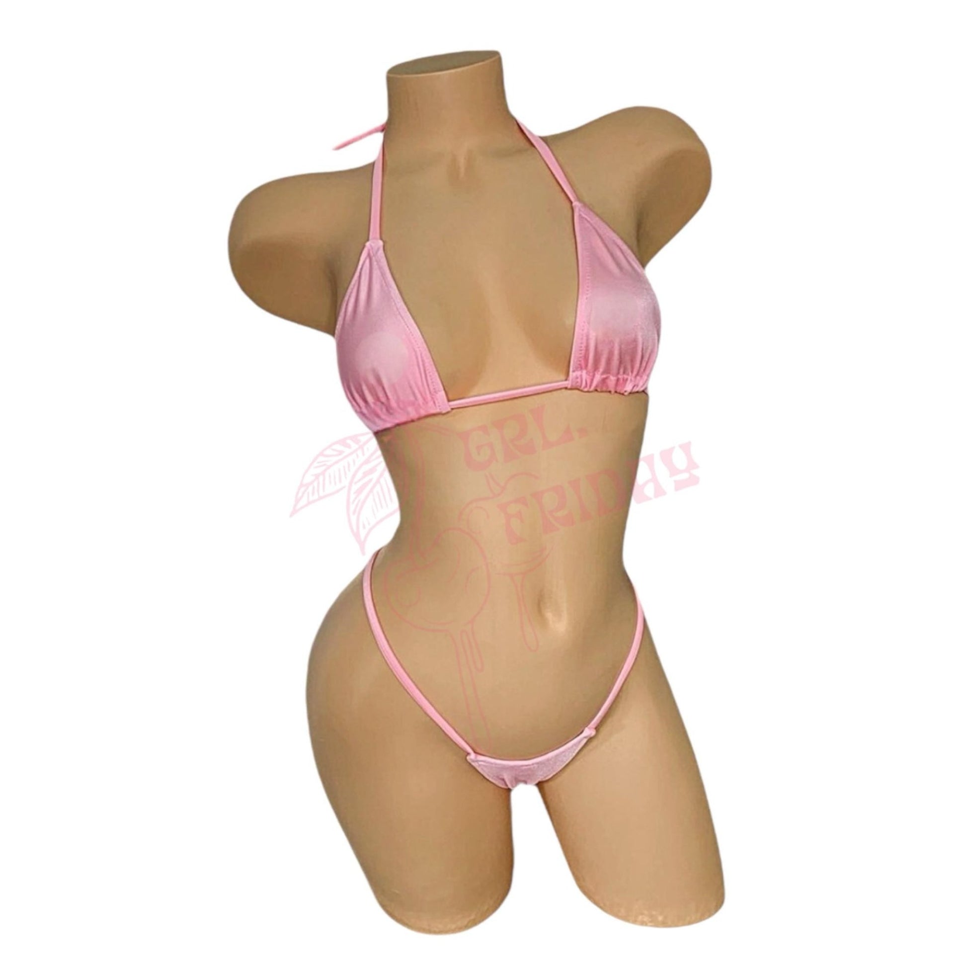 Baby Pink G String Thong Mini Tri - Kini Set - GrlFriday Shop