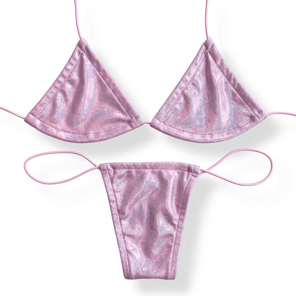 Baby Pink Holographic Microkini Set - GrlFriday Shop