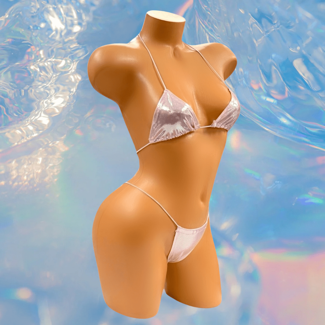 Baby Pink Holographic Microkini Set - GrlFriday Shop
