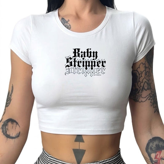 Baby Stripper Cropped Baby Tee - GrlFriday Shop