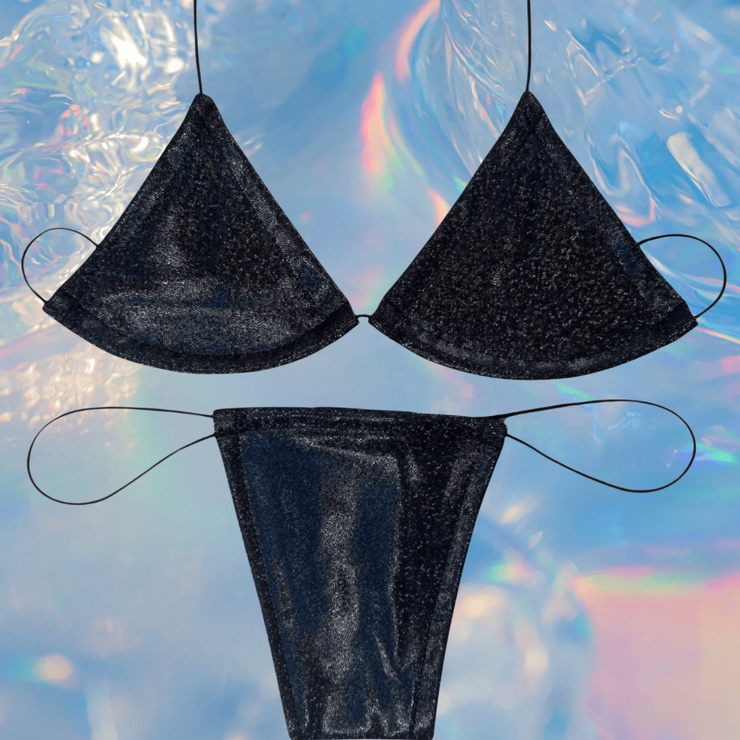 Black Faux Leather Microkini Set - GrlFriday Shop