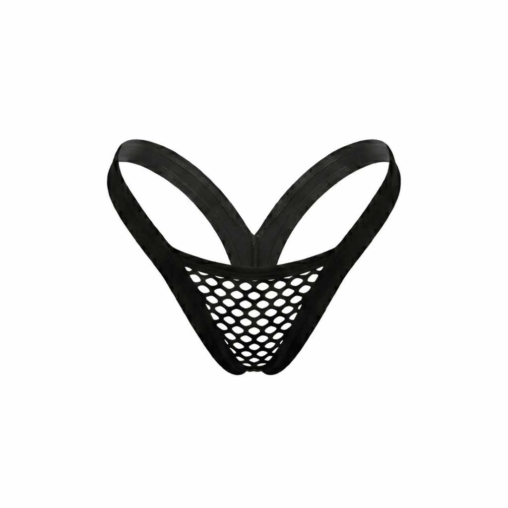 Black Fishnet Comfort Cut Thong Bikini Set - String Bikini - GrlFriday Shop