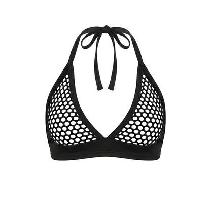 Black Fishnet Comfort Cut Thong Bikini Set - String Bikini - GrlFriday Shop