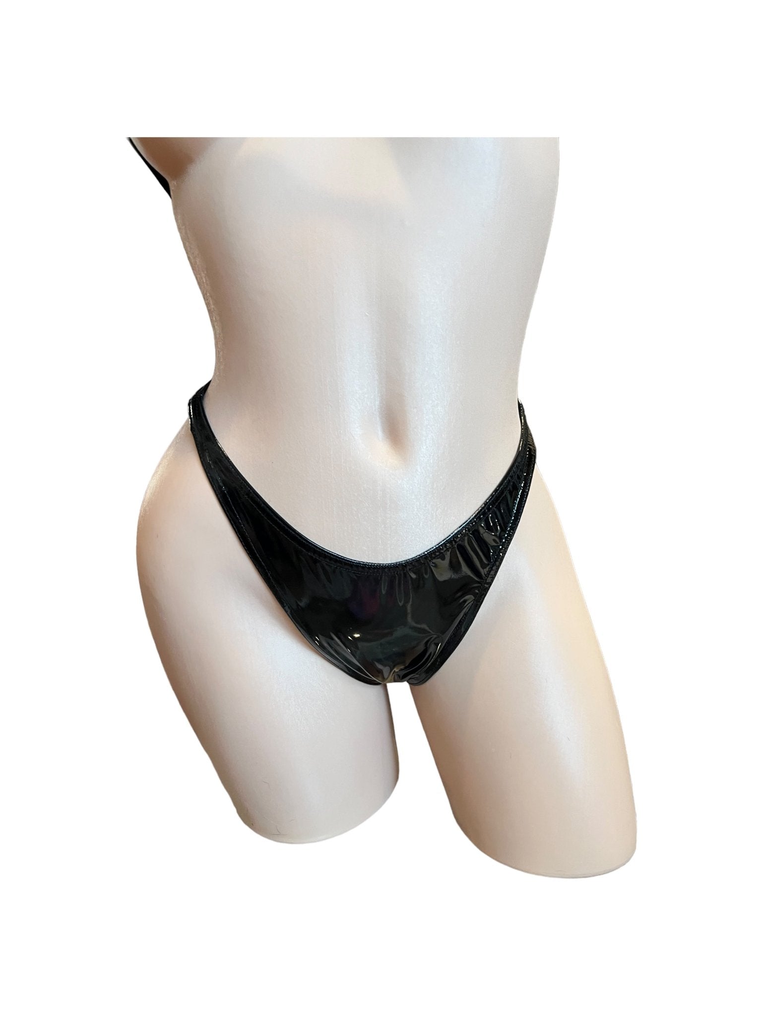 Black Latex Faux Leather Nanokini Microkini - GrlFriday Shop