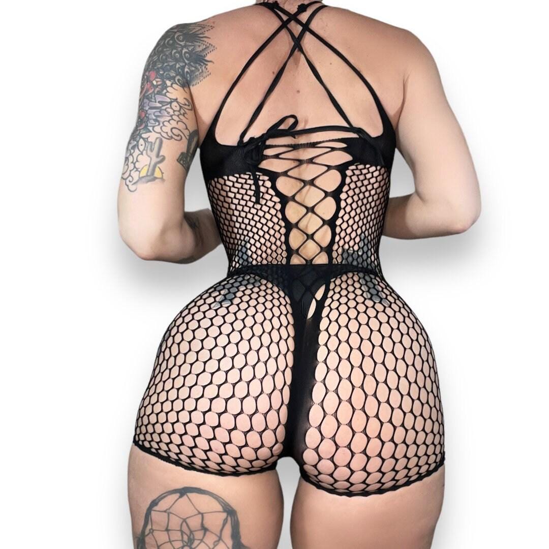 Black Mesh Shorts Romper - GrlFriday Shop
