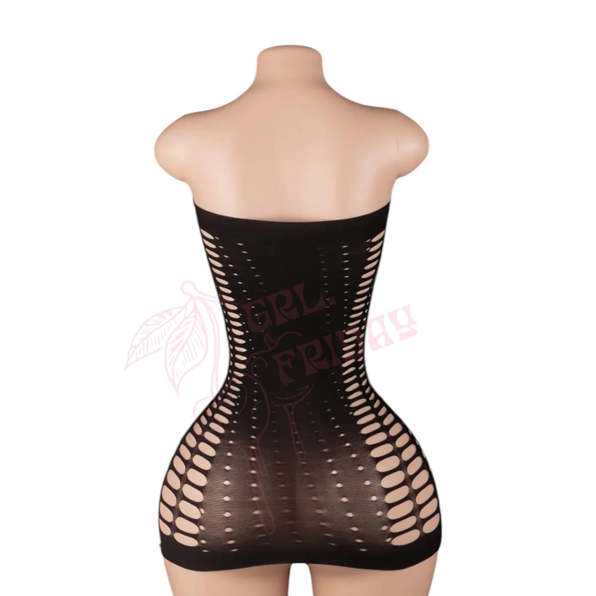 Black Strapless Mesh Cutout Mini Dress - GrlFriday Shop