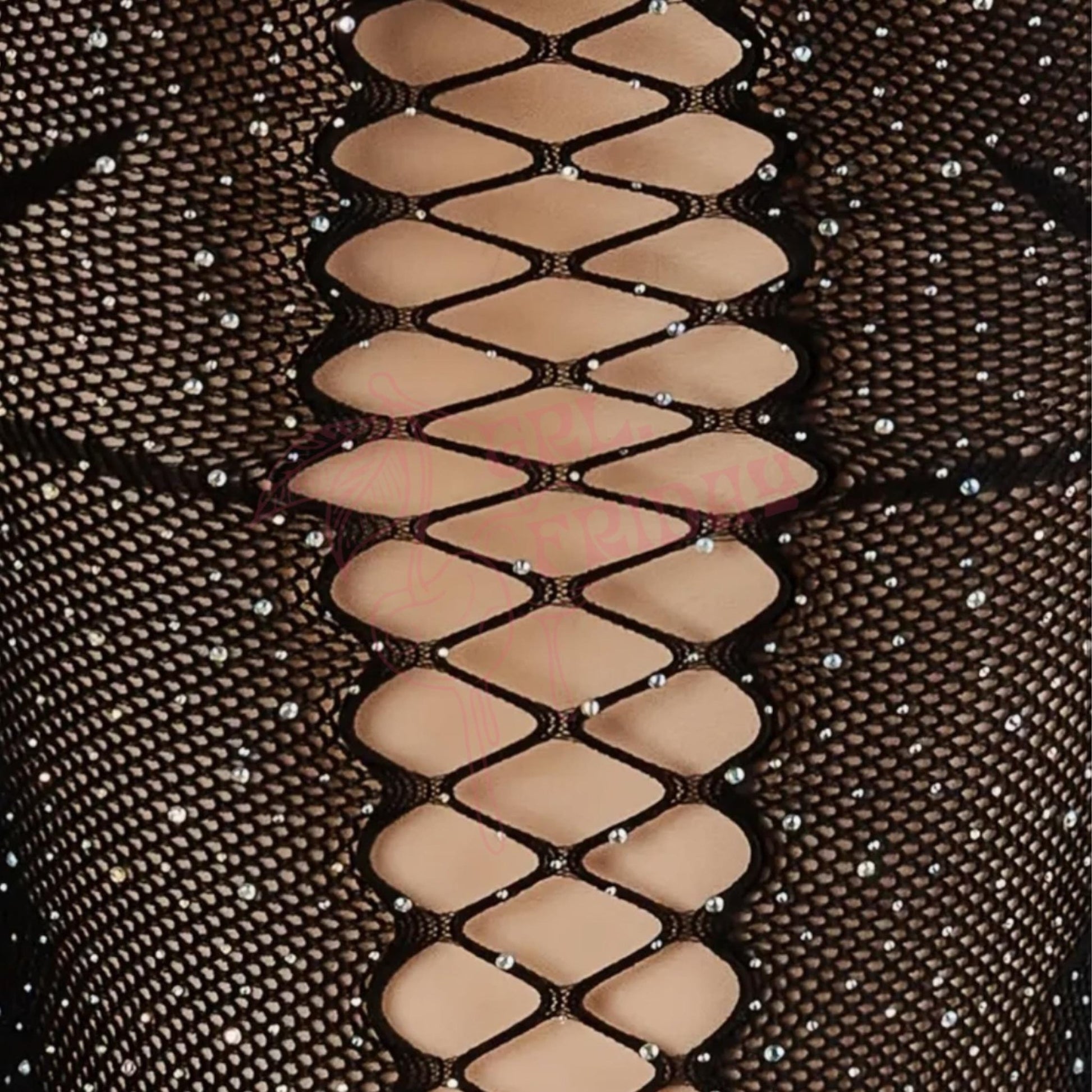 Black WIDOW Rhinestoned Bling Spider Fishnet Mesh Teddy - GrlFriday Shop