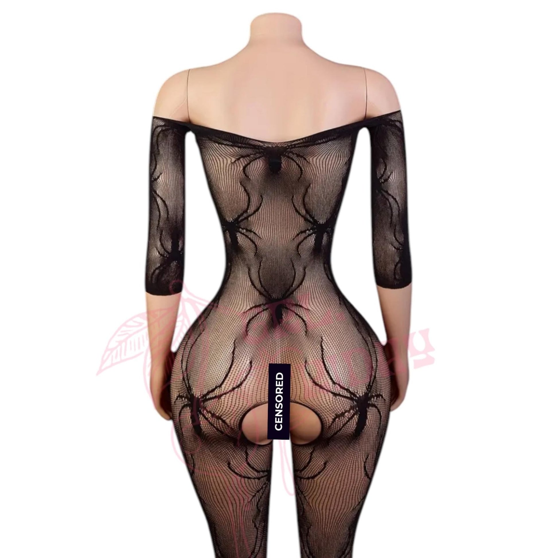 Black Widow SPIDER Print Fishnet Mesh Bodystocking - GrlFriday Shop