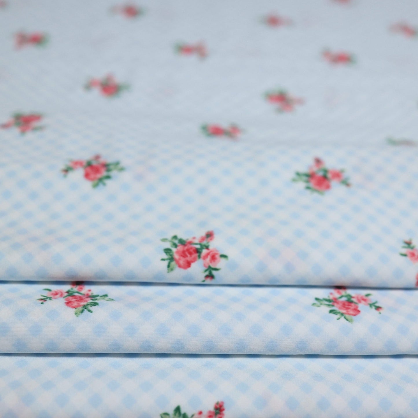 Blue + White Gingham Microkini with Flowers - GrlFriday Shop