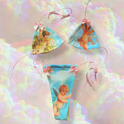 Cherub Angel Micro Mini Bikini with Pink Elastic Ties - GrlFriday Shop
