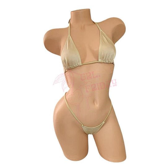Coffee Tan G String Thong Mini Tri - Kini Set - GrlFriday Shop