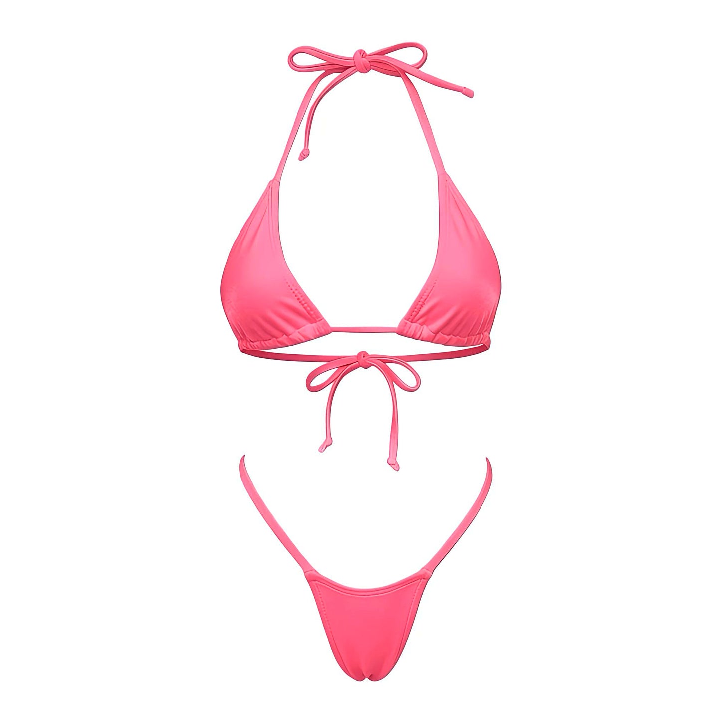 Coral Pink G String Thong Mini Tri - Kini Set - GrlFriday Shop