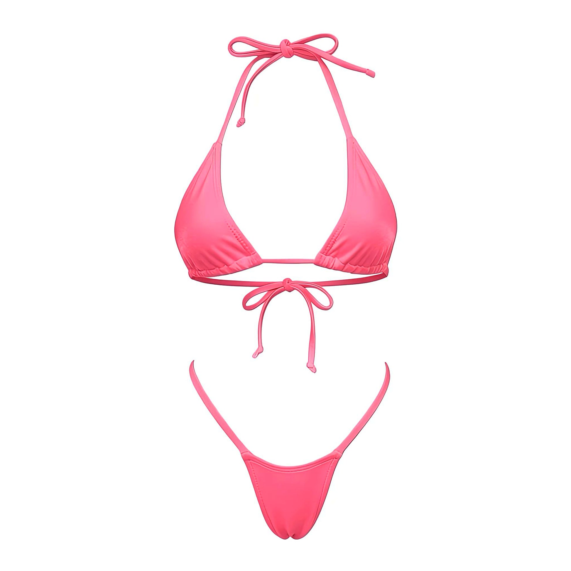 Coral Pink G String Thong Mini Tri - Kini Set - GrlFriday Shop