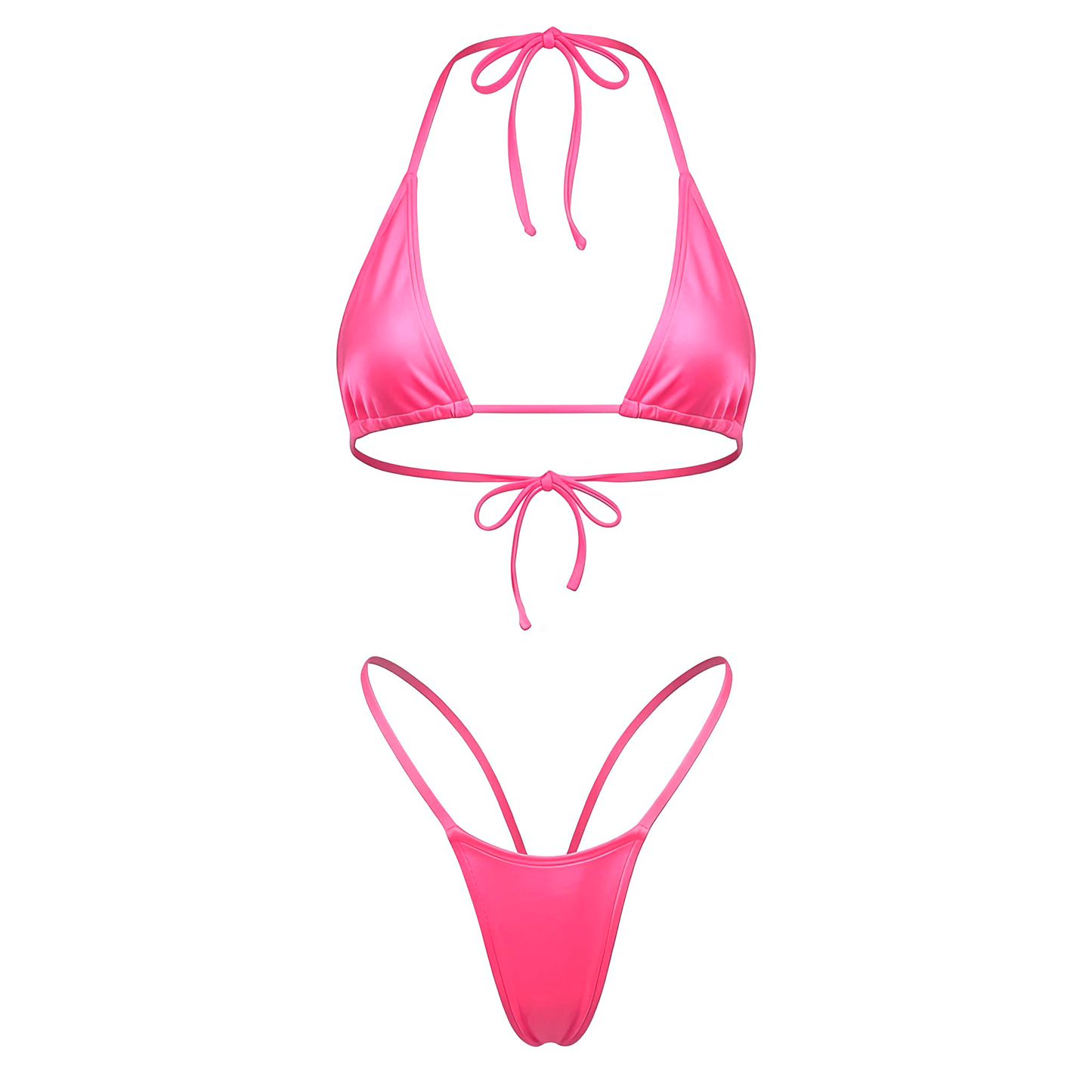 Coral Pink G String Thong Mini Tri - Kini Set - GrlFriday Shop