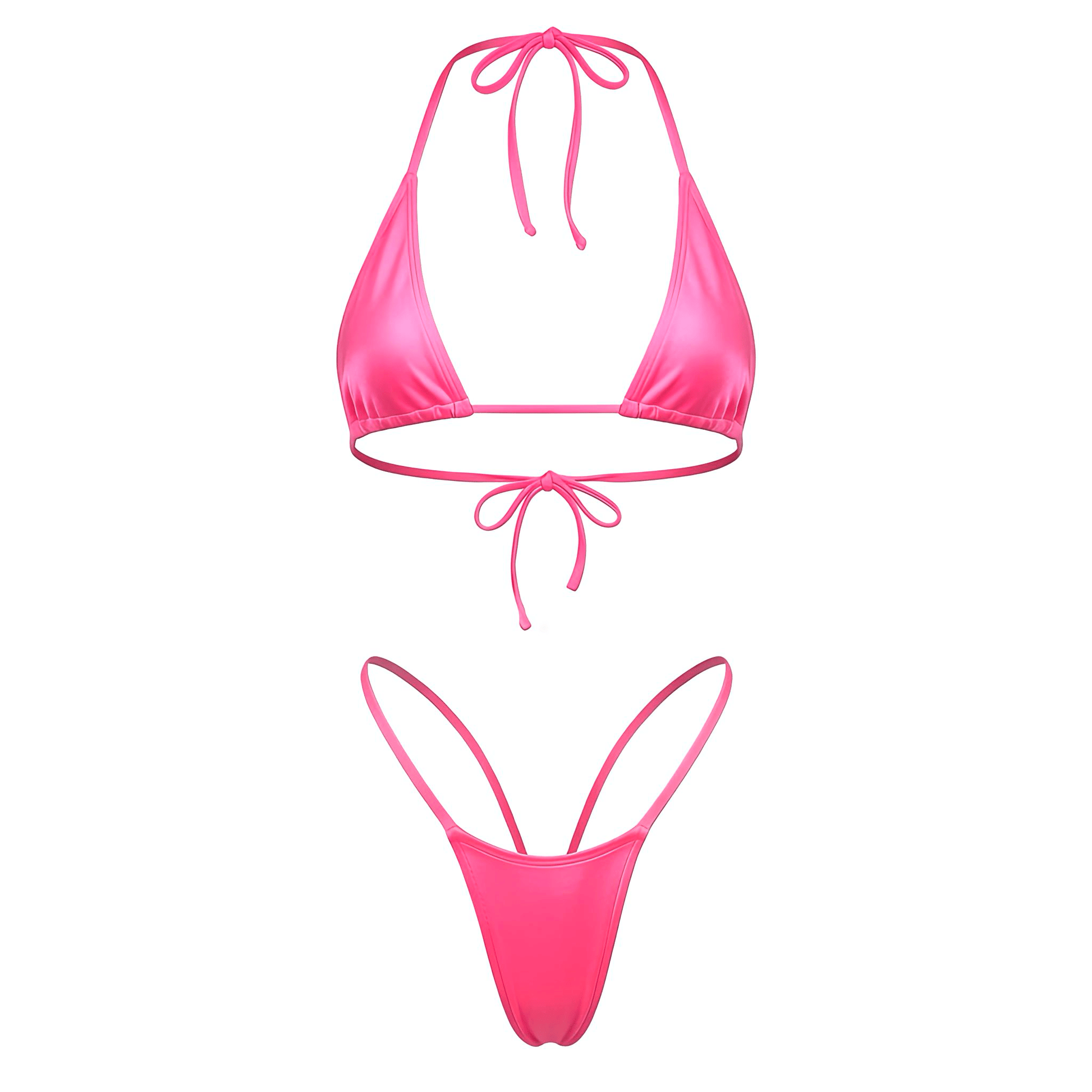 Coral Pink G String Thong Mini Tri - Kini Set - GrlFriday Shop