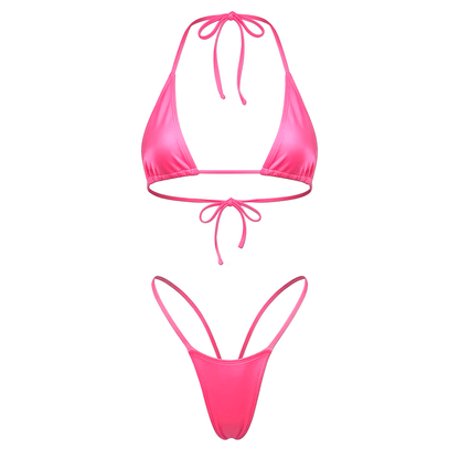 Coral Pink G String Thong Mini Tri - Kini Set - GrlFriday Shop