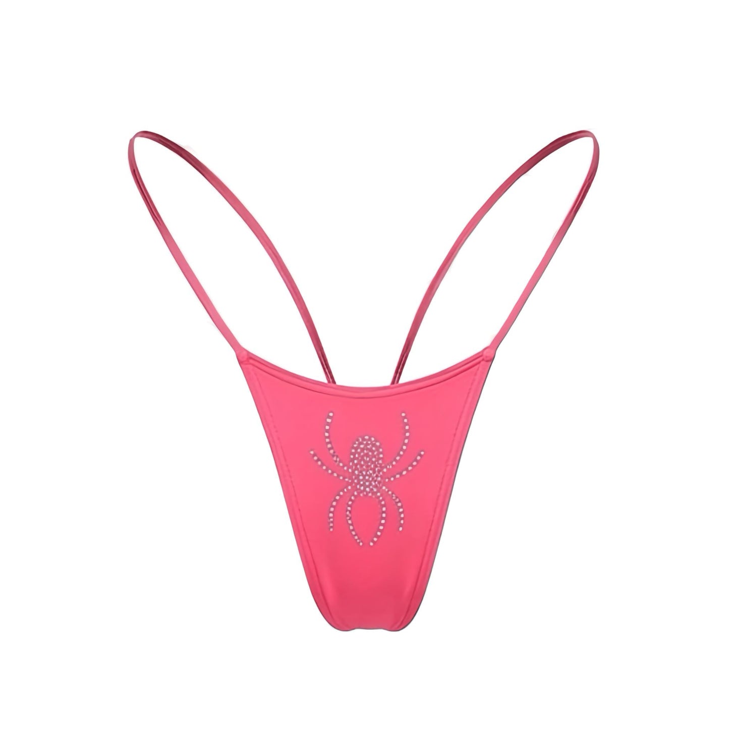 Coral Rhinestoned Spider G String Thong Mini Tri - Kini Set - GrlFriday Shop