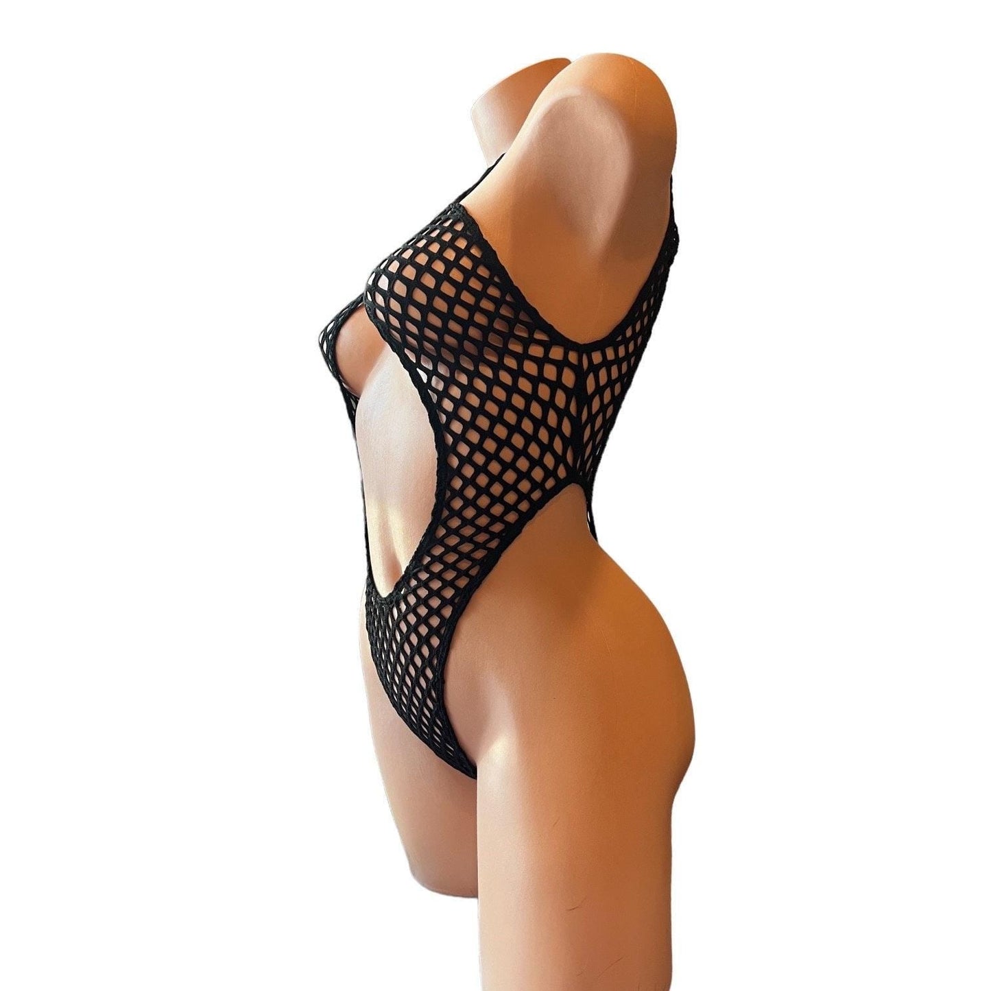 Criss - Cross Thong Monokini - Black Diamond Mesh - GrlFriday Shop