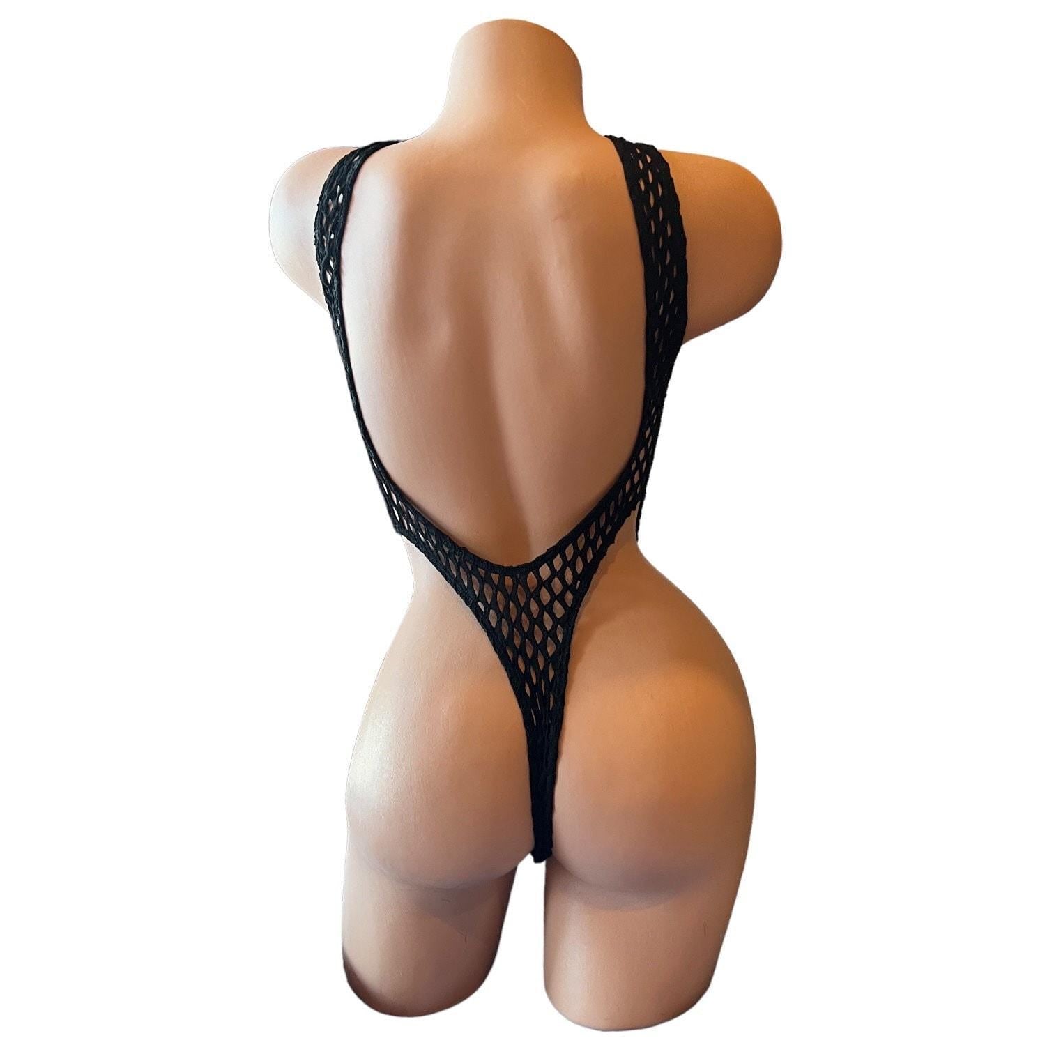Criss - Cross Thong Monokini - Black Diamond Mesh - GrlFriday Shop