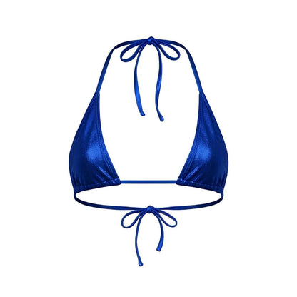 Royal Blue Holographic G-String Thong Mini Tri-Kini Set