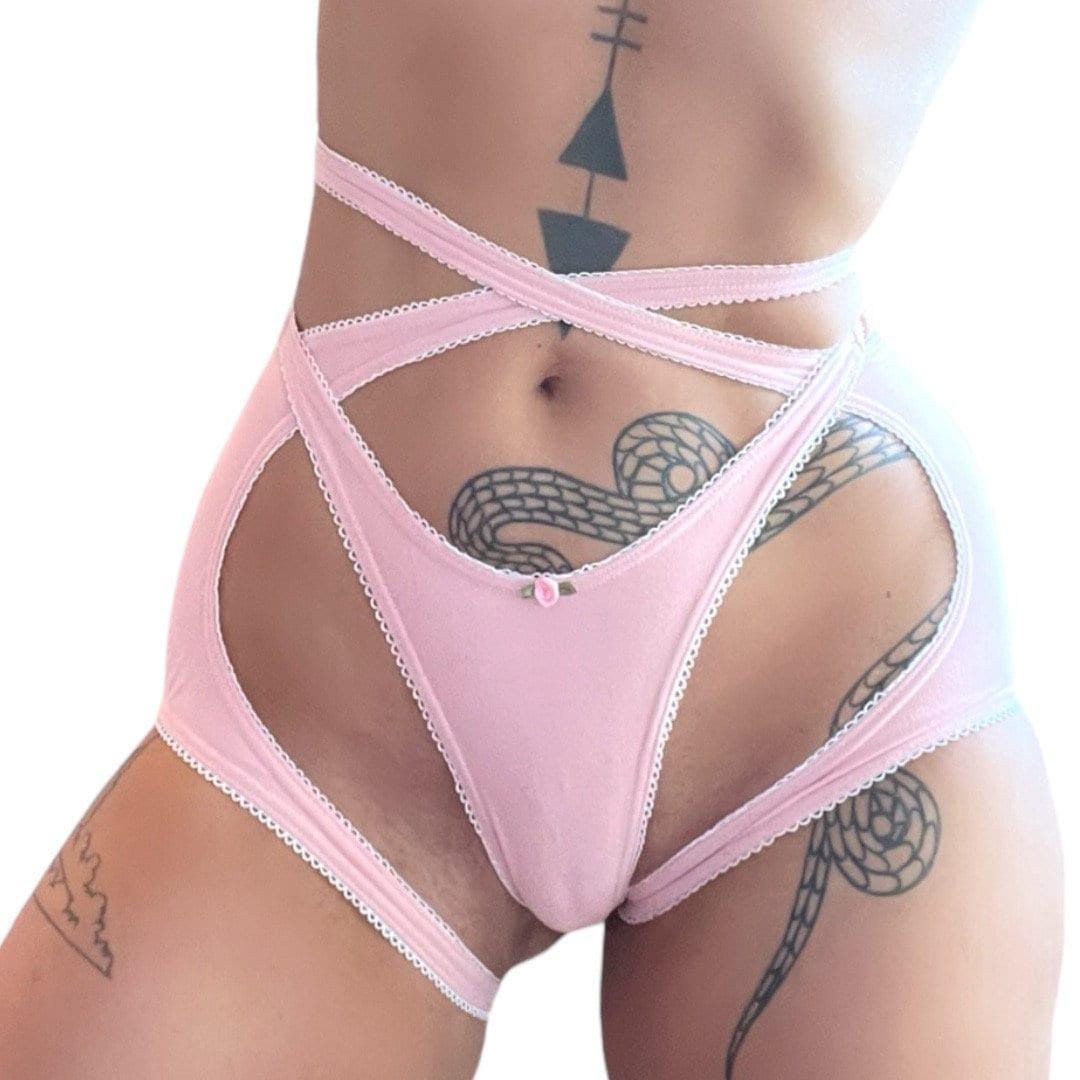 Dusty Rose Criss - Cross Garter Belt - GrlFriday Shop