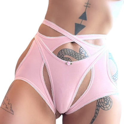 Dusty Rose Criss - Cross Garter Belt - GrlFriday Shop