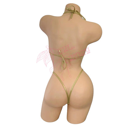Gold G String Thong Mini Tri - Kini Set - GrlFriday Shop