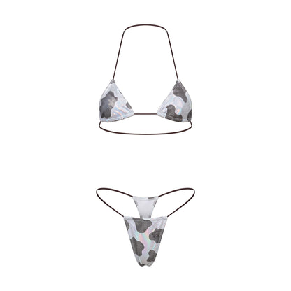 Holographic Cow Print Microkini Set - GrlFriday Shop