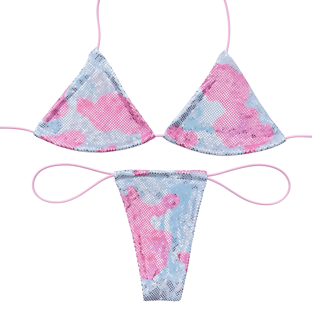 Holographic Cow Print Microkini Set - GrlFriday Shop