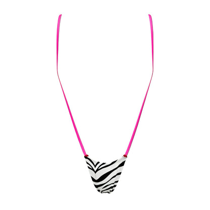 Hot Pink and Black + White Zebra Print Slingshot Micro Bikini - GrlFriday Shop