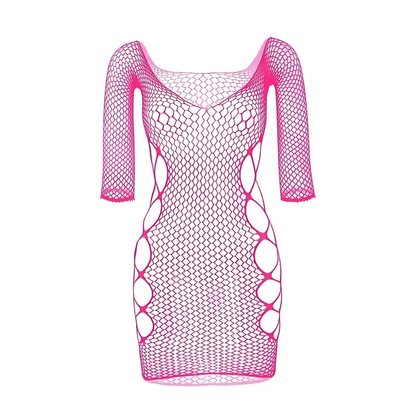 Hot Pink Fishnet Stripper Mini Dress - GrlFriday Shop