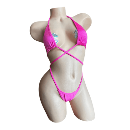 Hot Pink G String Thong Mini Tri - Kini Set - GrlFriday Shop