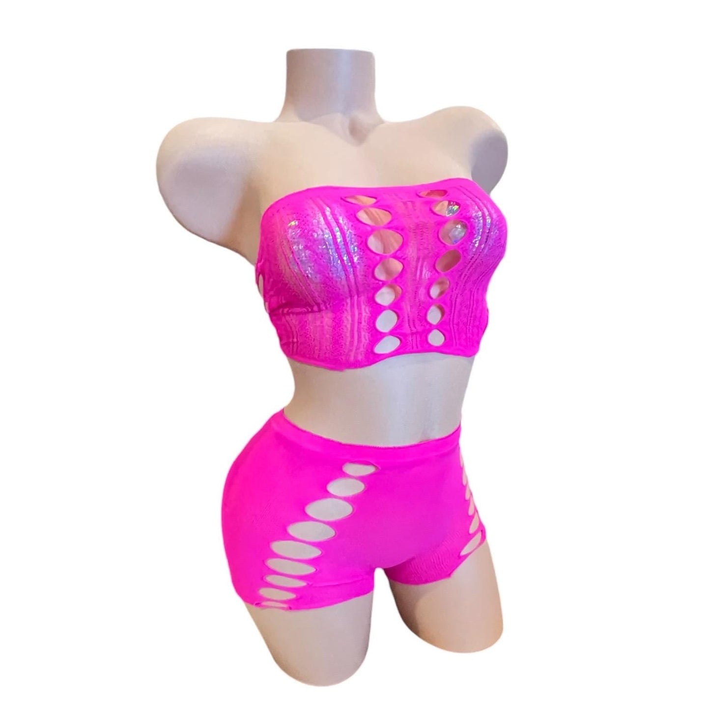 Hot Pink Mesh Short Set - GrlFriday Shop