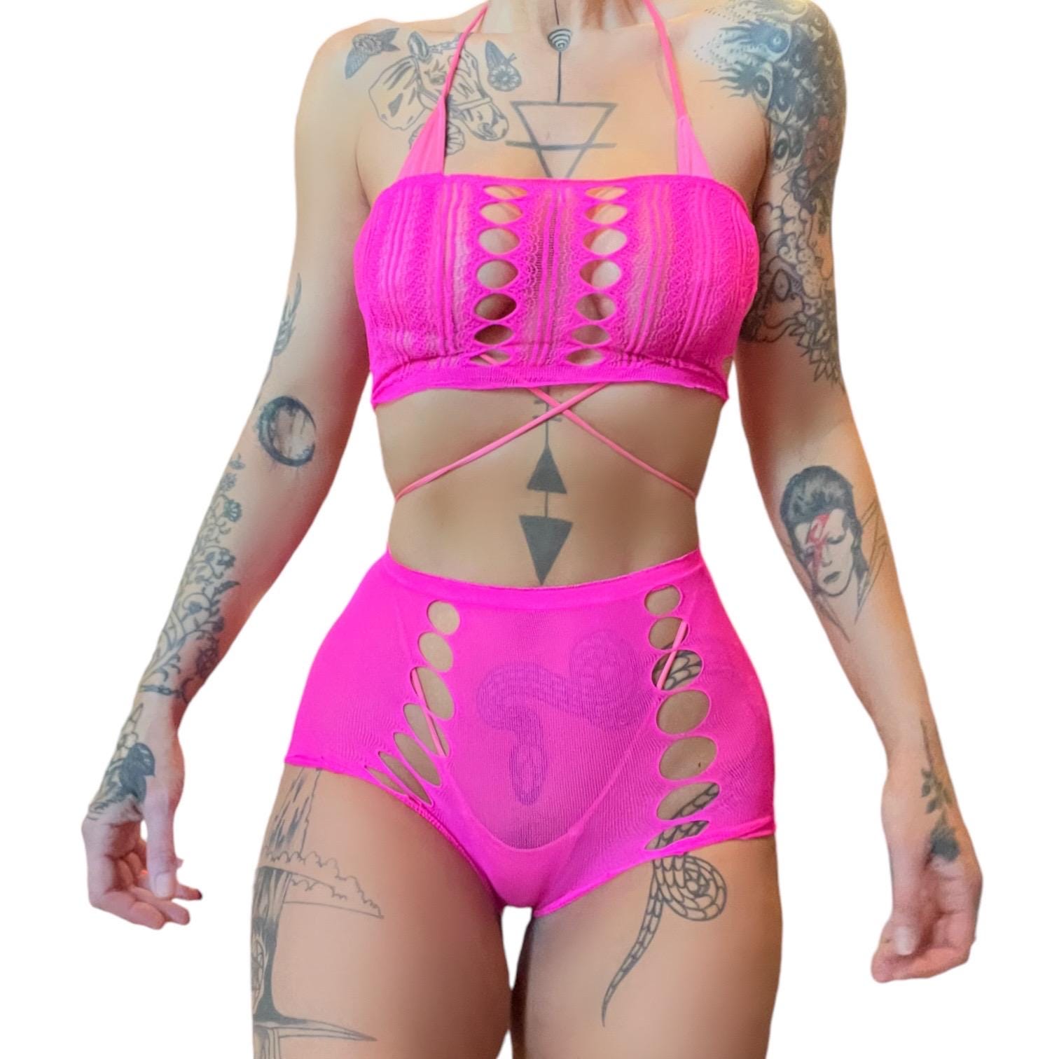 Hot Pink Mesh Short Set - GrlFriday Shop