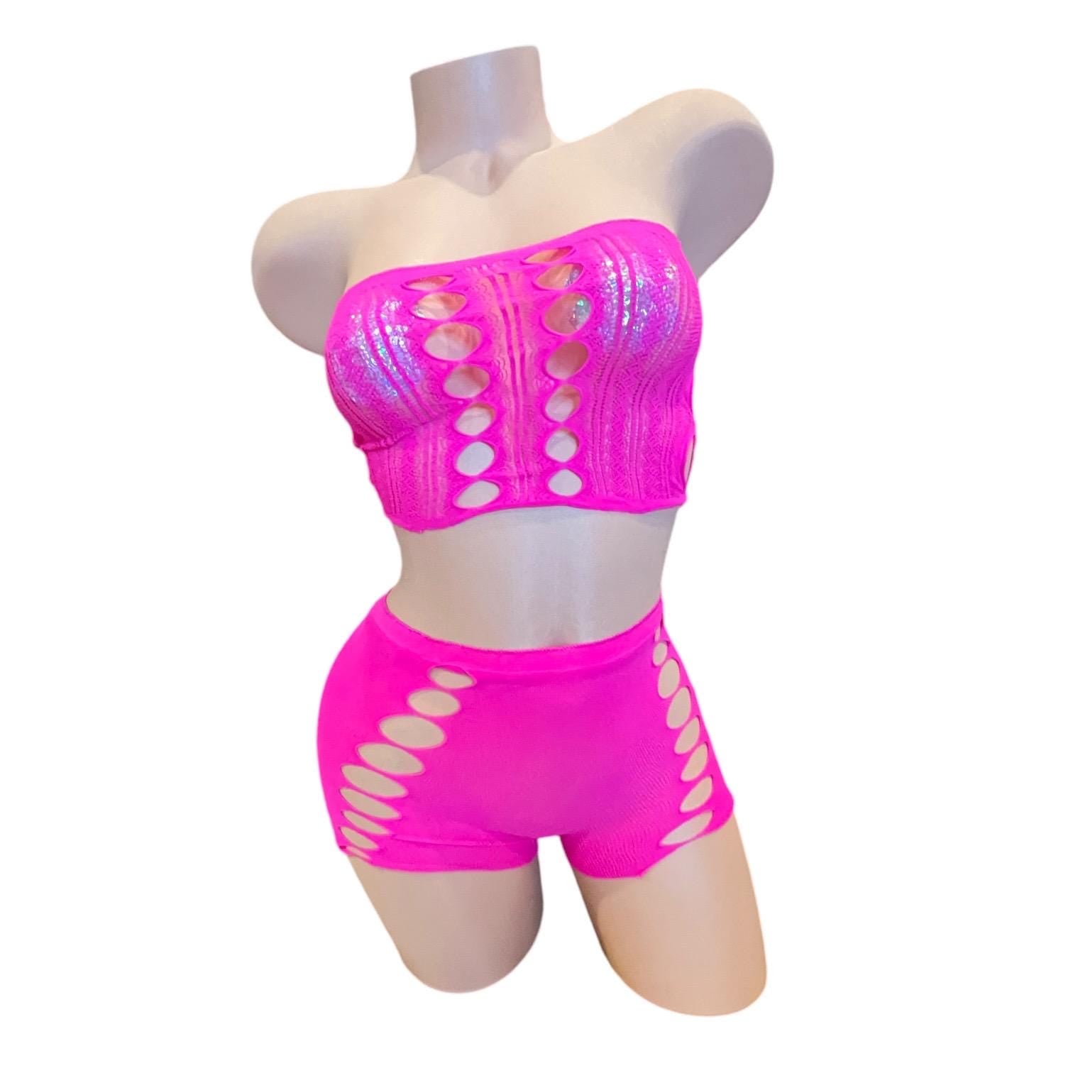 Hot Pink Mesh Short Set - GrlFriday Shop