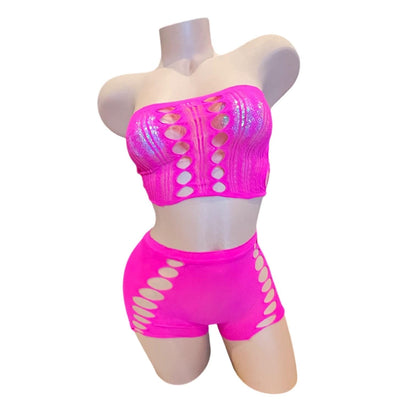 Hot Pink Mesh Short Set - GrlFriday Shop