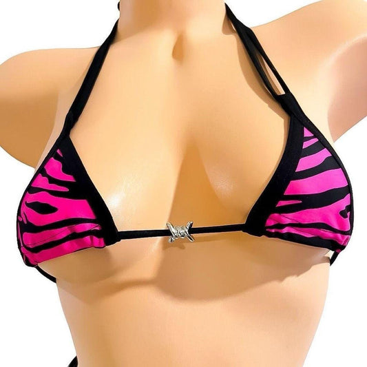 Hot Pink Zebra Microkini with Barbed Wire Charms - GrlFriday Shop