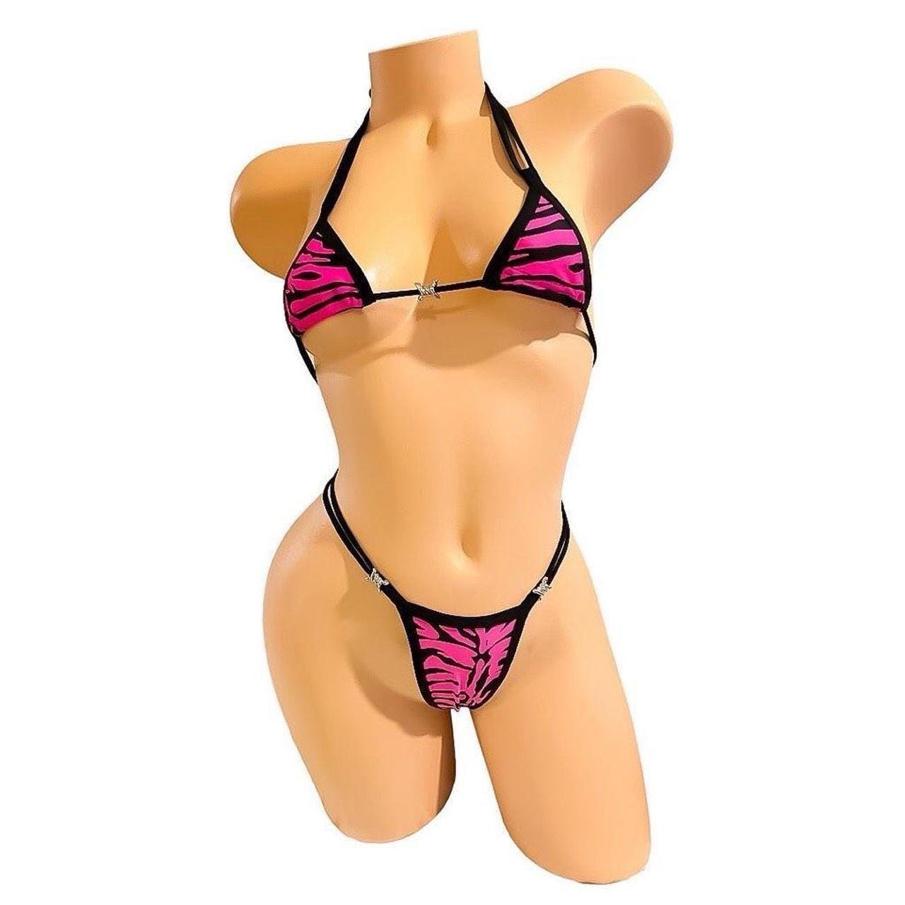 Hot Pink Zebra Microkini with Barbed Wire Charms - GrlFriday Shop
