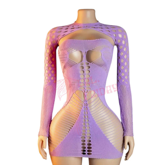 Lavender Mesh Tube Dress with Matching Shrug - GrlFriday Shop