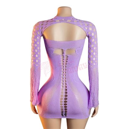 Lavender Mesh Tube Dress with Matching Shrug - GrlFriday Shop