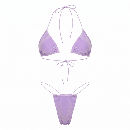 Lavender Velvet Microkini Set - GrlFriday Shop