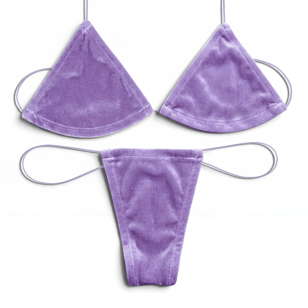 Lavender Velvet Microkini Set - GrlFriday Shop
