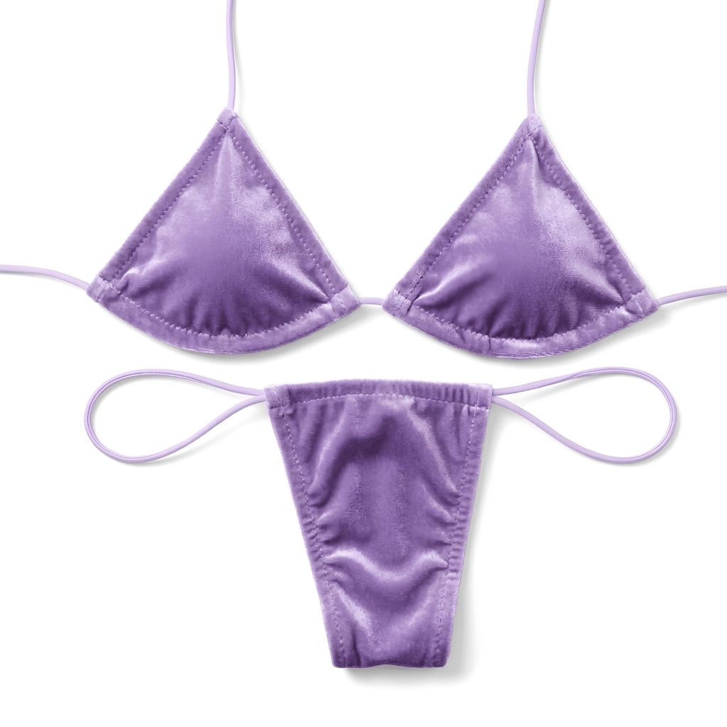 Lavender Velvet Microkini Set - GrlFriday Shop