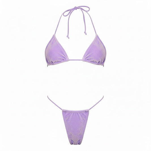 Lavender Velvet Microkini Set - GrlFriday Shop