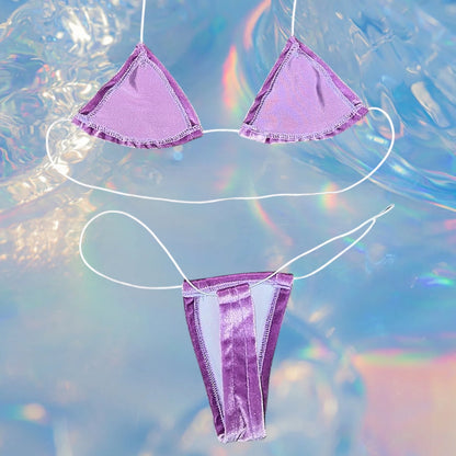 Lavender Velvet Microkini Set - GrlFriday Shop